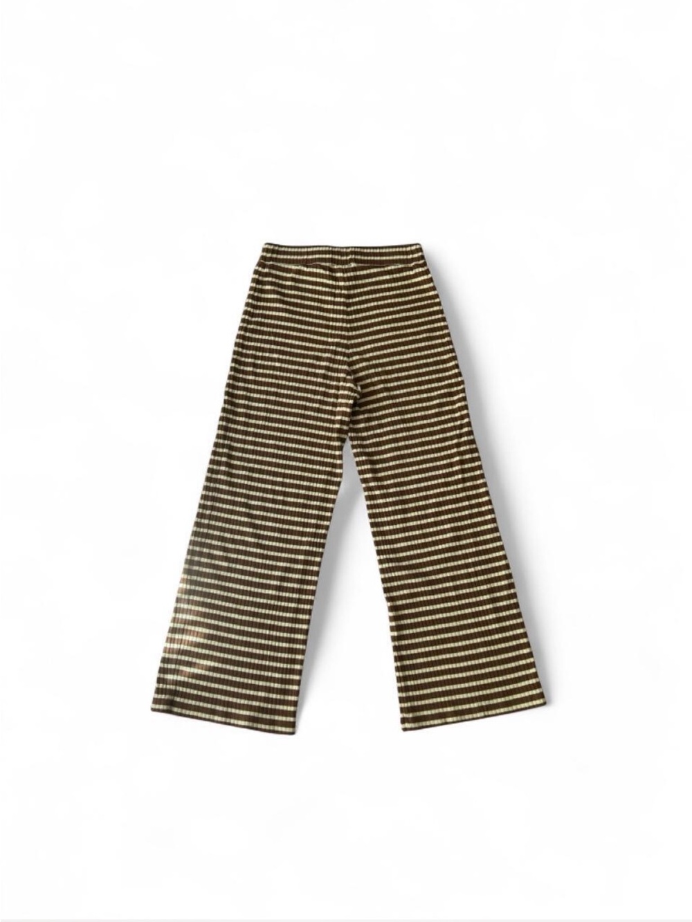 Rita Row Stretchy Wide Leg Athleisure Pants Rib Knit Brown Yellow Stripes Large - Picture 5 of 8